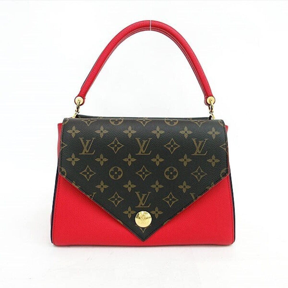 LOUIS VUITTON Monogram Double V Handbag Ruby Red